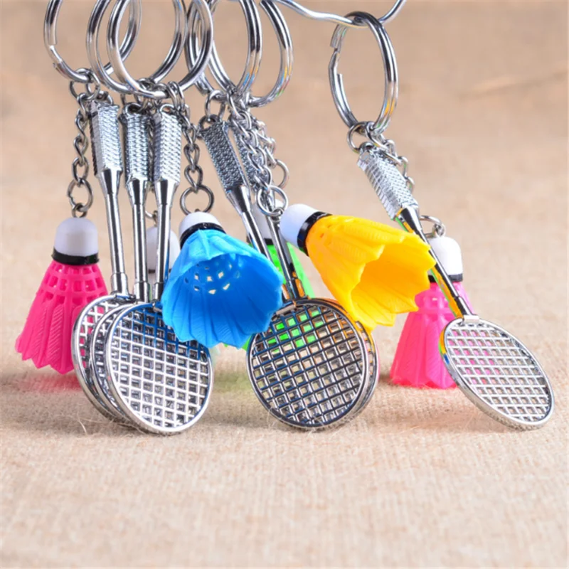 

Charm Sports Keyring Pendant Badminton Racket Key Chain Portable 3D Keychain Holder Ring Car Bag keyring Pendant Jewelry