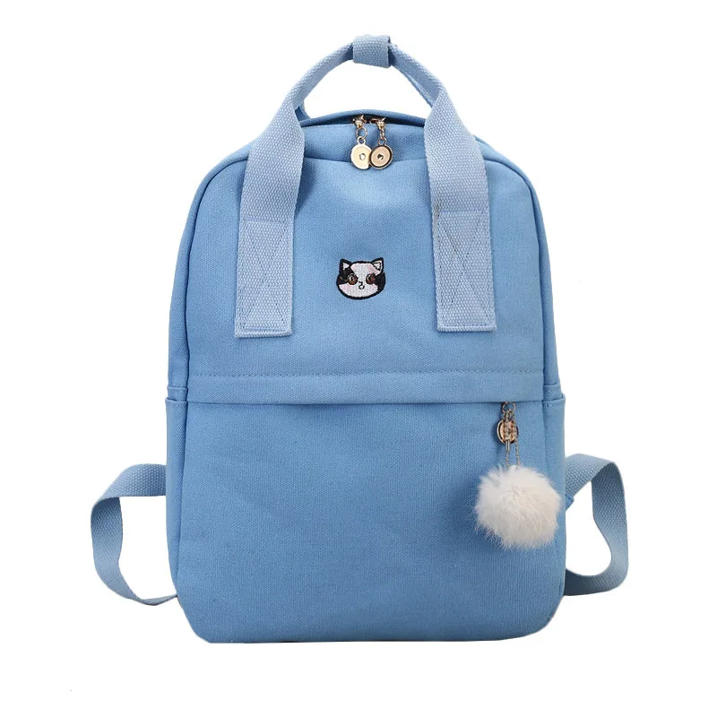 Женский рюкзак для школьниц-подростков, винтажная стильная женская школьная сумка, тканевый рюкзак, женский рюкзак Mochila 8830 - Цвет: Небесно-голубой
