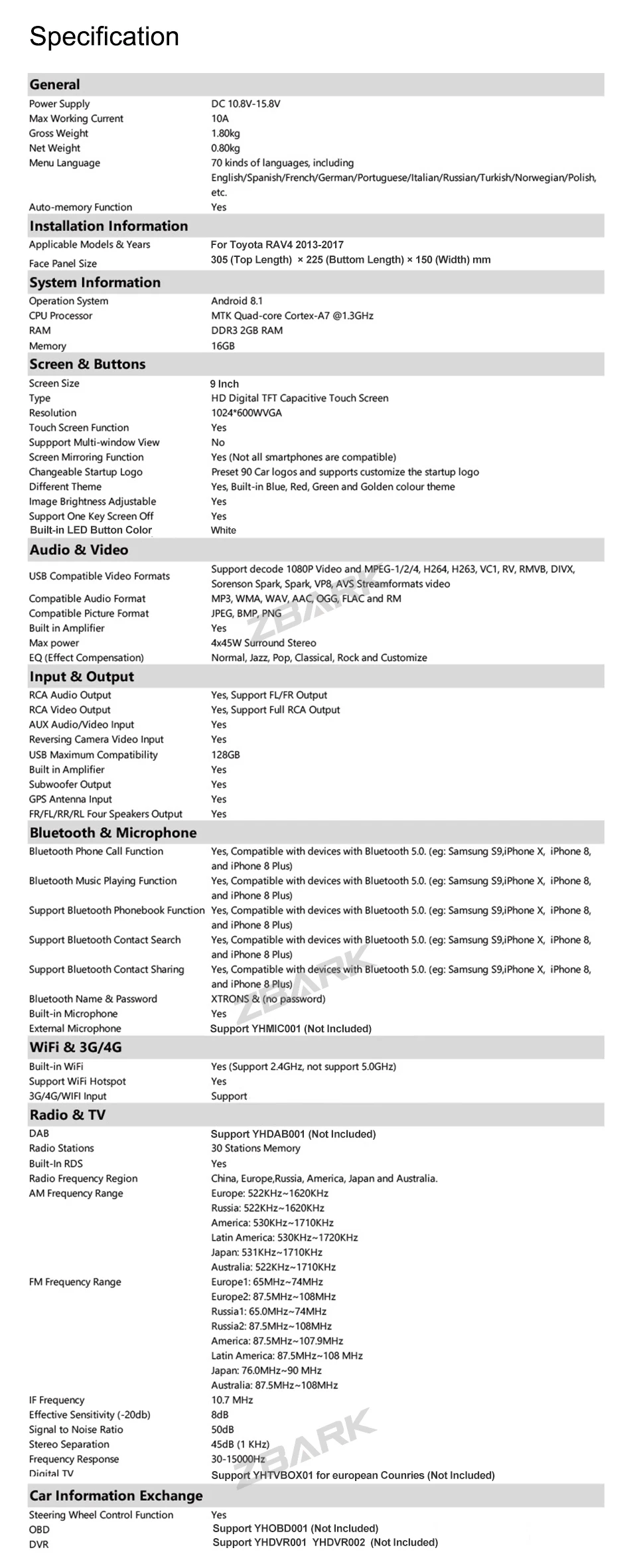 Discount 9 inch 2 din Android 8.1 Car multimedia radio stereo player GPS Navigation For Toyota RAV4 2013 2014 2015 2016 2017    YHTK9073 13