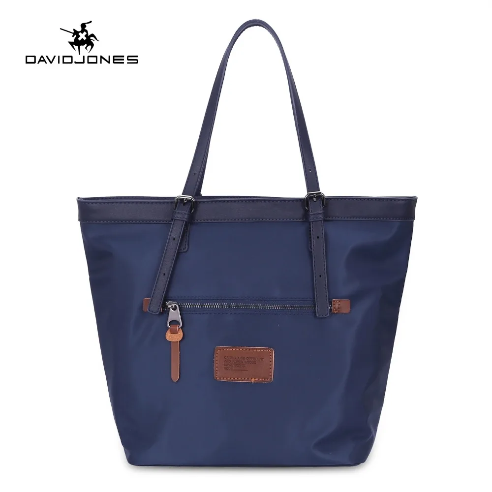 DAVIDJONES women shoulder bags nylon female handbag large lady waterproof tote girl brand