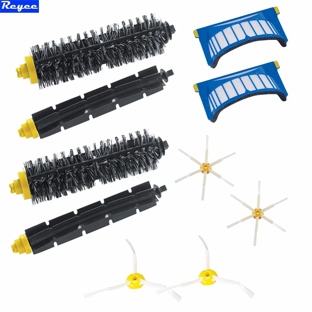 

High Quality 2 Bristle & Flexible Beater &4 Armed Brush & 2 Aero Vac Filterfor iRobot Roomba 600 Series 620 630 650 660