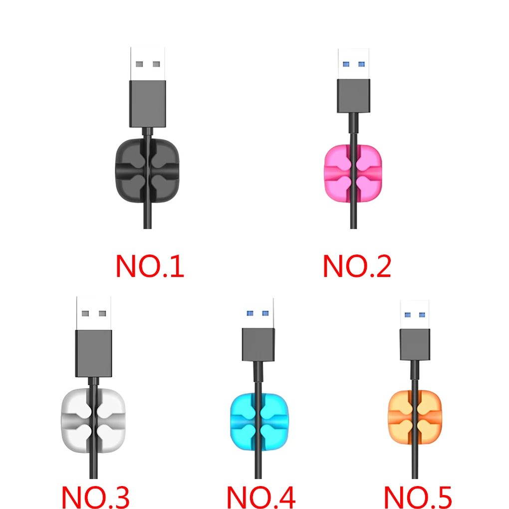 5 шт. квадратная форма, с usb-кабелем кабельные зажимы держатели намотки стол провод шнур кабель зажимы галстуки Органайзер держатель фиксатор строки