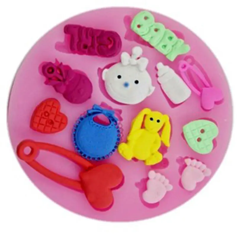 Baby Shower Party 3D Silicone Fondant Mold For Cake Decorating sugar