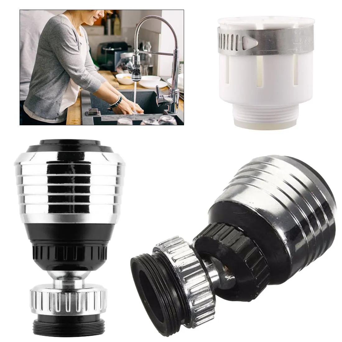 Kitchen Sprayer Head 360 Degree Rotate Faucet Nozzle Faucet Water Saving Taps for Kitchen Faucet Kitchen Sprayer Head 360 Degree Rotate Faucet Nozzle Faucet Water Saving Taps for Kitchen Faucet