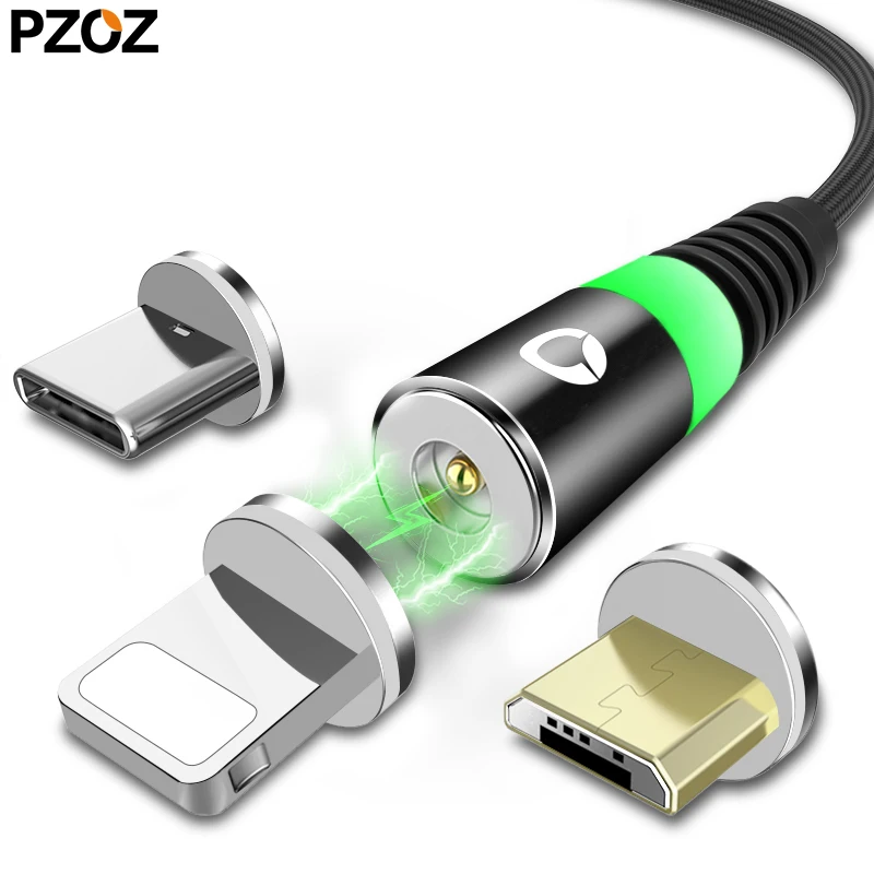 

PZOZ Magnetic Cable Micro USB Cable Type C Magnet Fast Charging Charger Microusb For iPhone X XS Xiaomi Redmi Note 7 USB C Cable