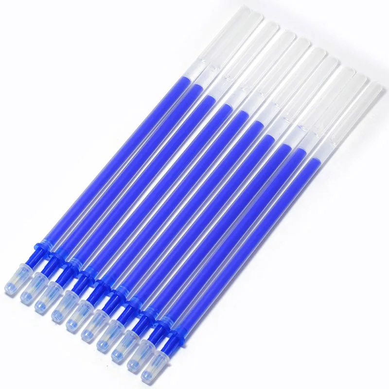 Blue Erasable Refill 10 шт 0,5 мм ручка для письма стираемая шариковая ручка синяя черная чернильная ручка заправка школьника стираемая ручка канцелярские принадлежности офисные принадлежности - Цвет: Blue Erasable Refill