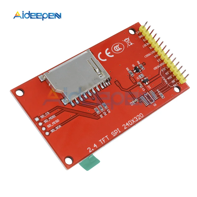 2,4 дюйма 240x320 SPI TFT lcd модуль последовательного порта 3,3 V 5V PCB адаптер Micro SD карта ILI9341 2," ЖК-дисплей белый светодиодный для Arduino