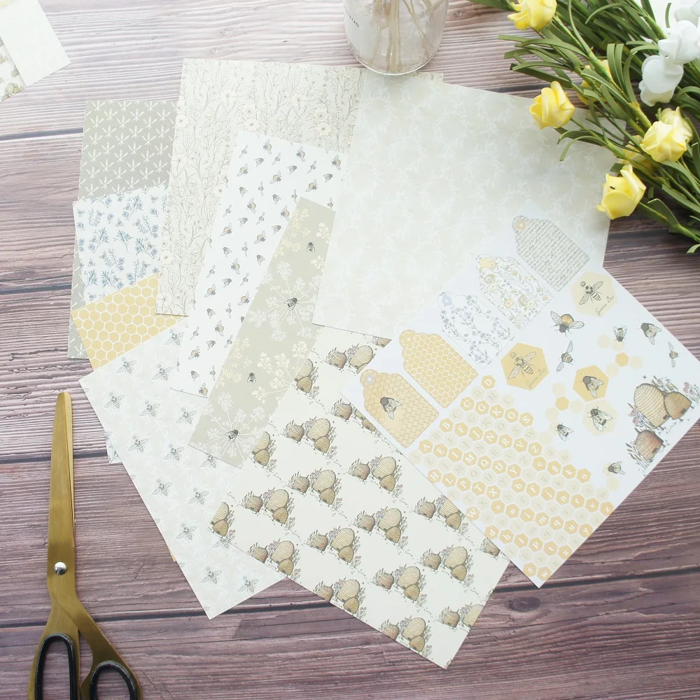 

20sheets DIY 10 style 15.2*15.2cm bee and their Field theme craft paper as scrapbooking creative paper handmade gift use