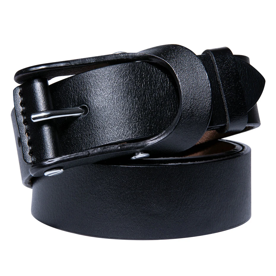 DiBanGu Belts Real Leather Luxury Black Belt for Men Casual Vintage Design Pin Buckle Brown Leather Male Strap Belt 130cm