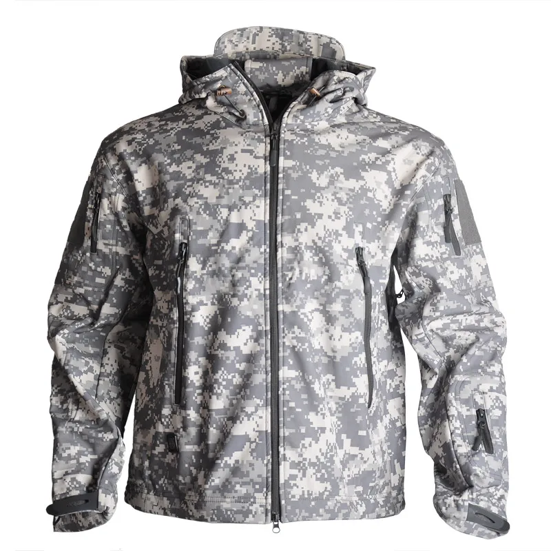 

S-XXXL Men's Outdoor Soft Shell Hooded Tactical Jacket Sports Camping Hiking Waterproof TAD Jacket