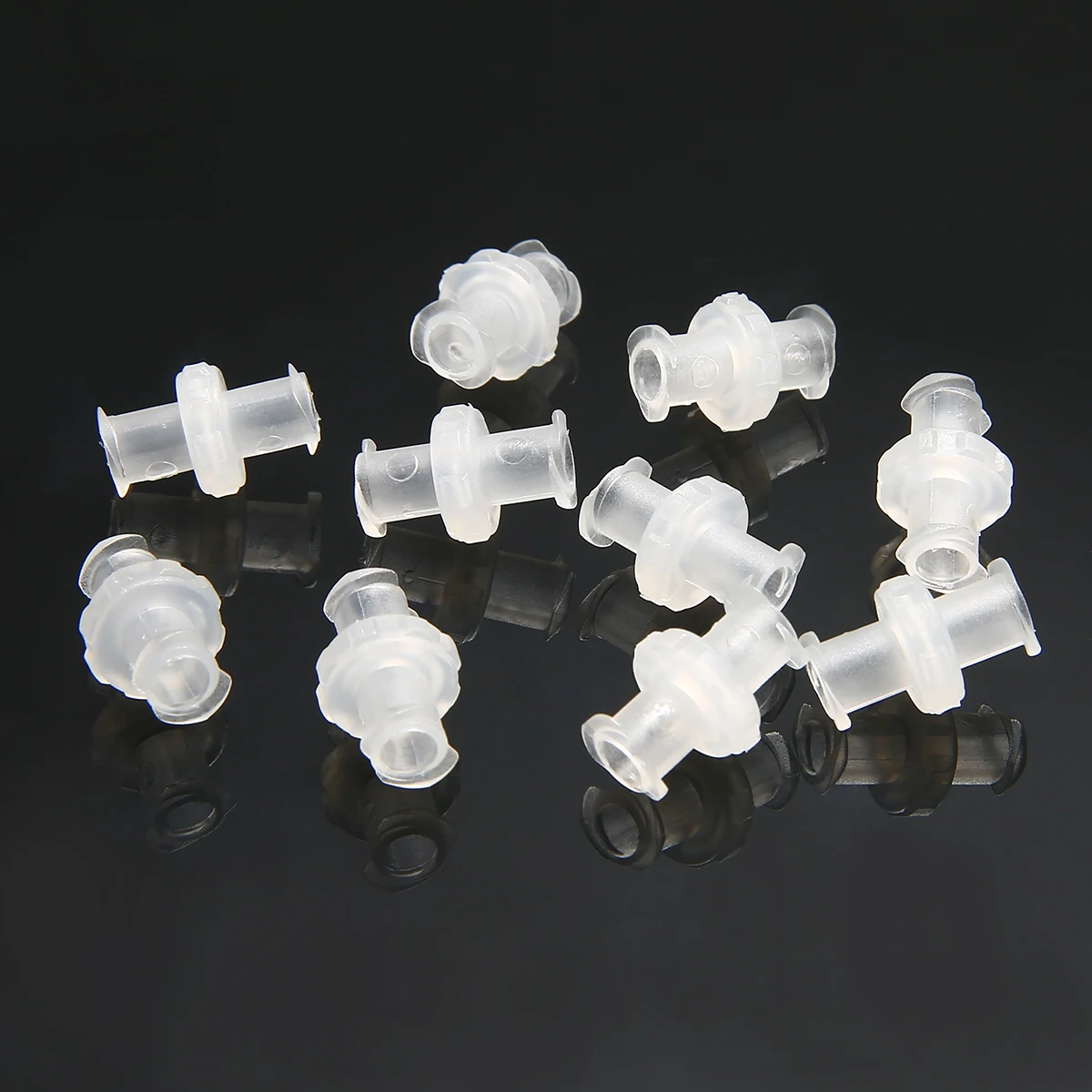 10cs Plastic Transparent Polypropylene Female to Female Coupler Luer Syringe Connector For Pneumatic Parts