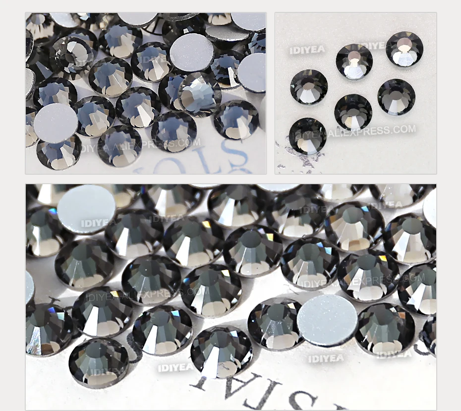 sewing material shop near me Black Diamond SS3 SS4 SS5 SS6 SS10 SS20 SS30 to DIY Nail Art Rhinestones Glitter Crystals Jewelry Non HotFix stone Decor strass Webbing