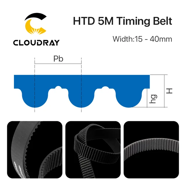 Cloudray HTD-5M Open Belt 5M Timing Belt 5M-15 20 25 30mm Polyurethane for CO2 Laser Engraving Cutting Machine 5