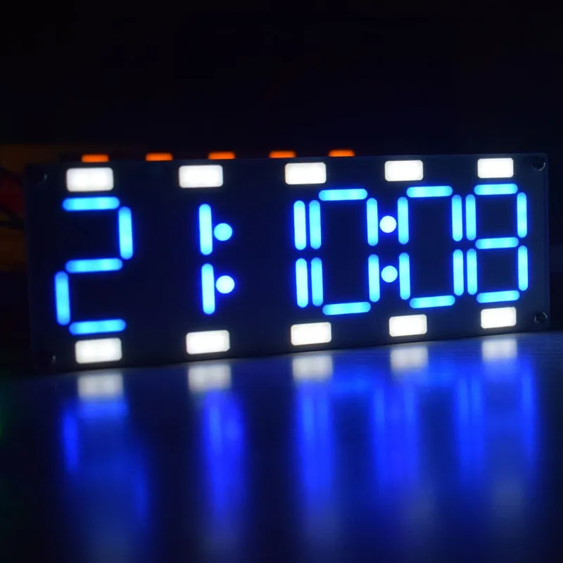 DIY большой двух-Цвет цифровые часы DIY Kit 6 цифр светодиодный цифровые часы-трубка комплект сенсорный Управление+ время Температура указание даты, счетчик недель, Дисплей