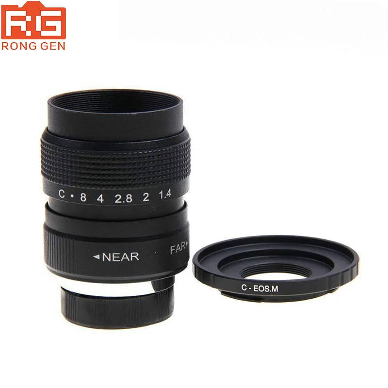 Объектив Fujian 25 мм F1.4 CC TV Movie + C Mount Для беззеркальных камер Canon EOS M M2 M3 M5 M6 M10|tv lens|fujian