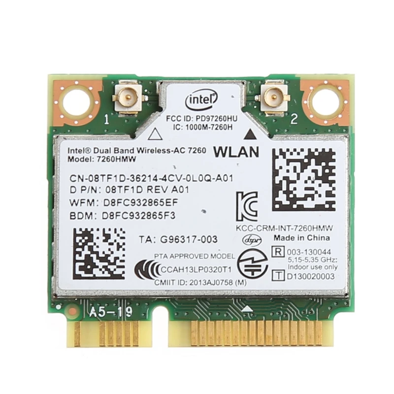 2019 Новый 876 M Dual Band 2,4 + 5G Bluetooth V4.0 Wi-Fi Беспроводной Mini PCI-Express карта для Intel 7260 AC для DELL 7260HMW CN-08TF1D