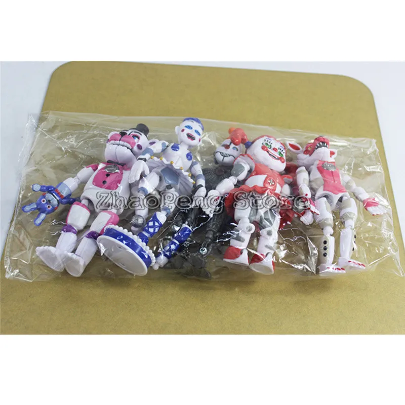 Five Nights At Freddy's FNAF 6'' Action Figures Sister Location Lightening  Movable Joint Action Figures Gift Toys 