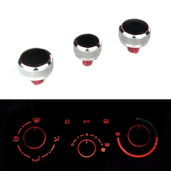 

3x Silver A/C Heater Switch Button Knob Dials Cover Trim For 2000-2011 Peugeot 206 207