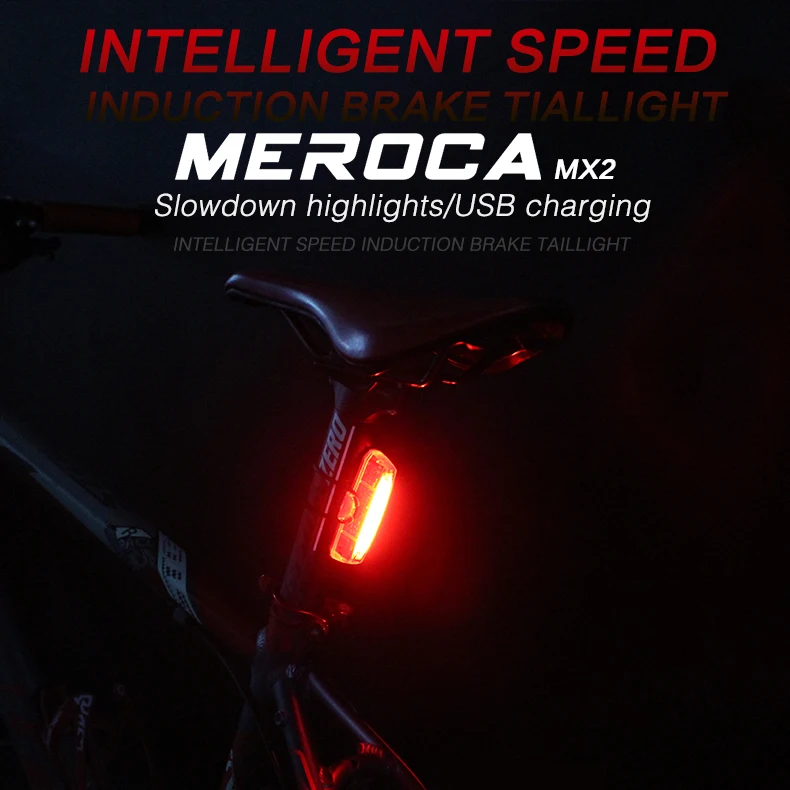 Clearance MEROCA Bike Bicycle Lamp100 LM Rechargeable LED USB COB Mountain Bike Tail Light Taillight MTB Safety Warning Bicycle Rear Light 1