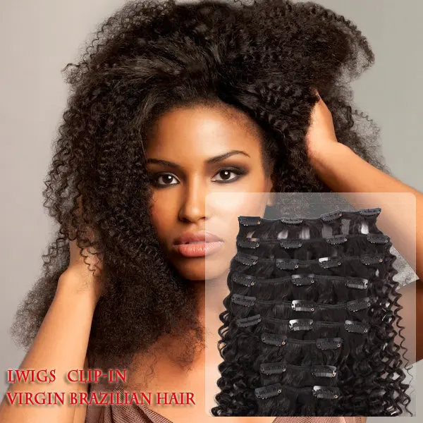 Wholesale 9pcs 120g curly Clip In hair Extensions 100 Brazilian virgin
