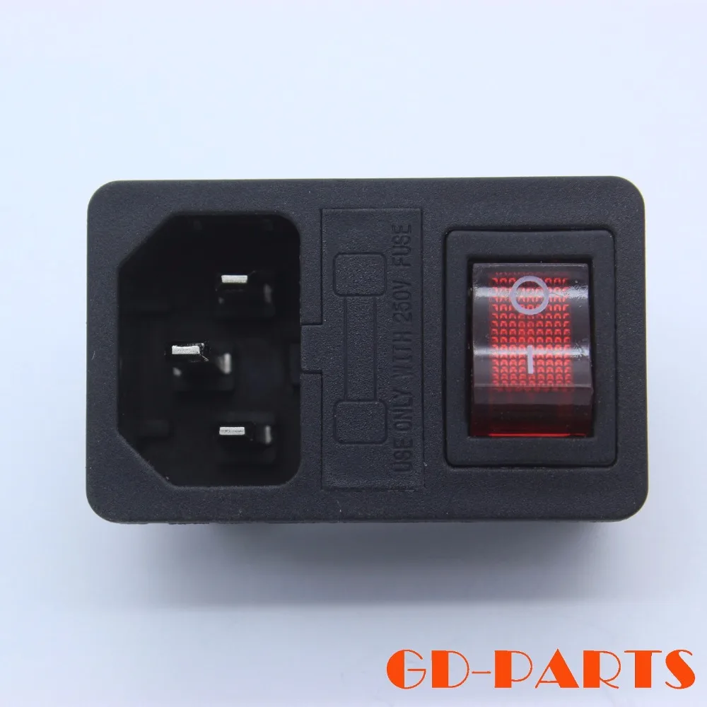 Rocker Light Switch >> 1PC IEC320 C14 Snap in Power Cord Inlet Power Socket Receptacle With Fuse Holder ON OFF Red ... Rocker Light Switch >> 1PC IEC320 C14 Snap in Power Cord Inlet Power Socket Receptacle With Fuse Holder ON OFF Red ...