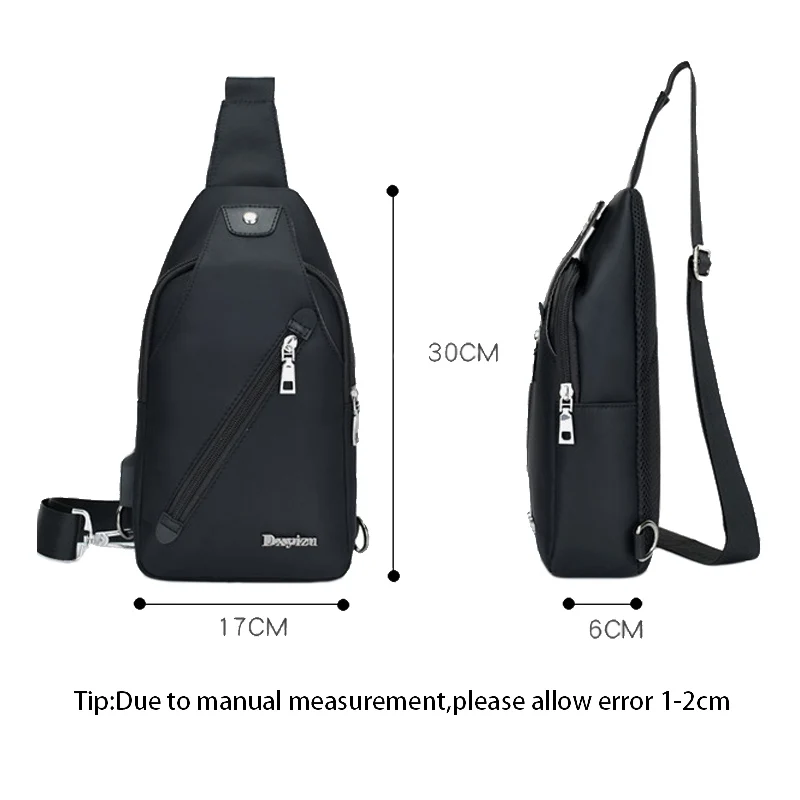 Men Backpack Anti Theft Canvas Chest Bag USB Rechargeable Teenager Single Shoulder Bag Boy Casual Mochila Sac A Dos Homme BP0216 (15)