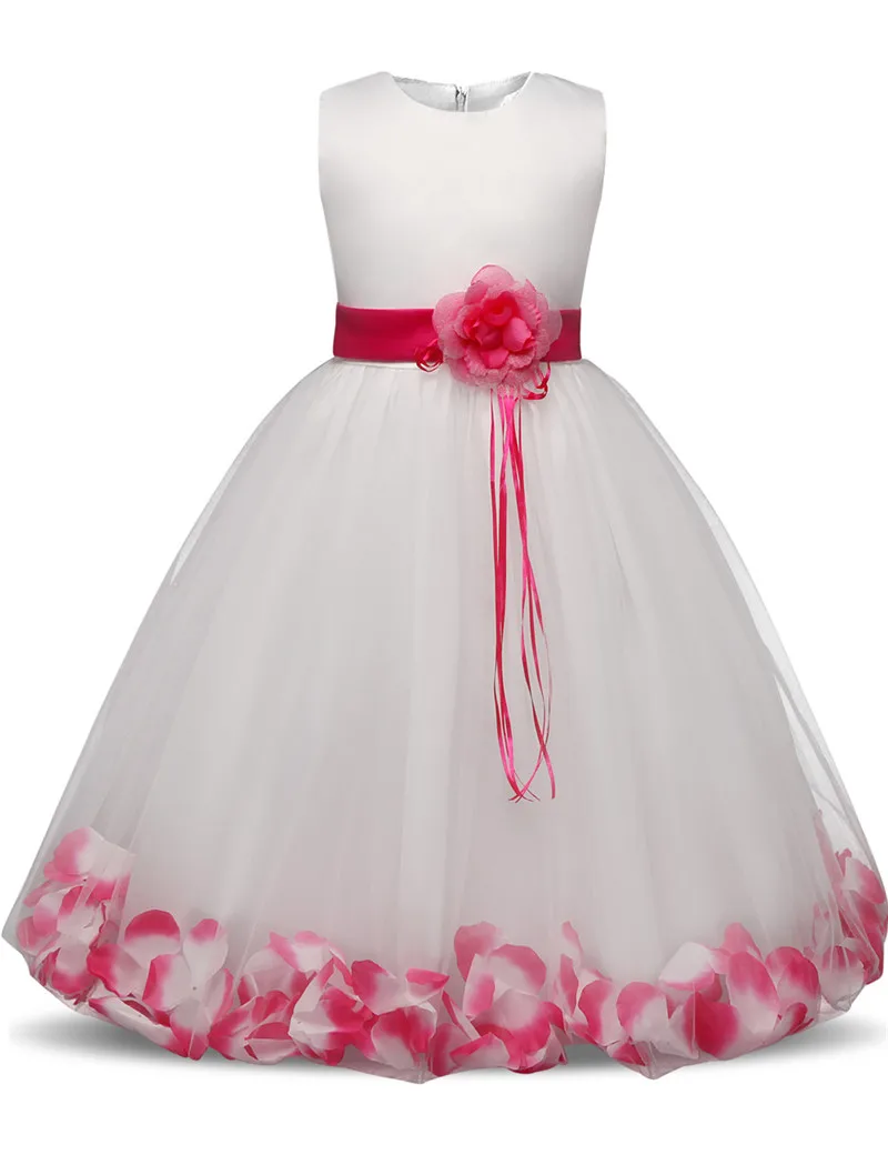 little girl skirt dress Flower Girl Baby Wedding Dress Fairy Petals Children's Clothing Girl Party Dress Kids Clothes Fancy Teenage Girl Gown 4 6 8 10T baby dresses cheap