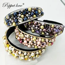 Роскошная Жемчужная Повязка для волос для женщин, повязка на голову, тюрбан, Модный женский обруч для волос, аксессуары для волос для девочек, женский головной Убор