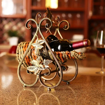 

Fashion personalized stainless steel wine love frame decoration metal wine rack wrought iron