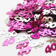 50 г Happy age 40th украшения для стола на день рождения комплекты украшения 13 мм розовый и серебряный сверкающий номер 40 конфетти из фольги спринклз