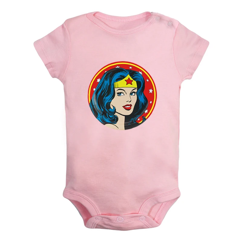 Animation Girl Power Wonder Woman Bat women Super women Newborn Baby Girl Boys Clothes Short Sleeve Romper Jumpsuit Outfits - Цвет: ieBodysuits1193P