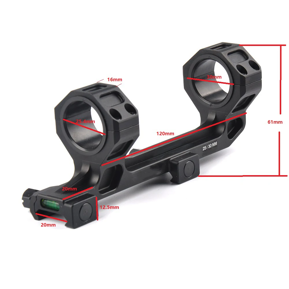 

US Rifle Optic Scope Mount 25.4mm/30mm Rings Mount with Bubble Level fit 20mm Picatinny Rail for Tactical Gun AR15 Hunting