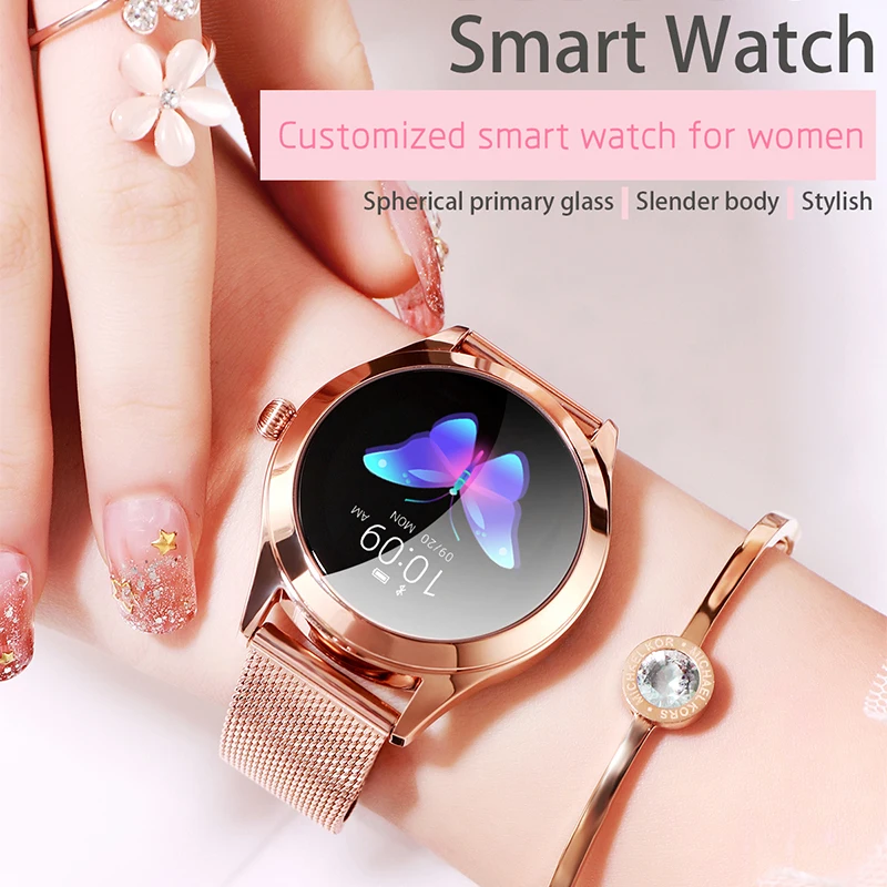 

kw10 Smart watch Bluetooth 4.0 heart rate IP68 waterproof Reminders sports mode 120mAh battery Customized women Smart Watch