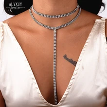 Ювелирные изделия Высочайшее качество полная горный хрусталь звено цепи ожерелье Подарочный набор для женщин девушки N2020