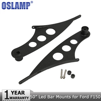 

Oslamp 50" Straight Led Light Bar Roof Mounts Led Work Light Upper Windshield Mounting Brackets for Ford F150 2009-2014