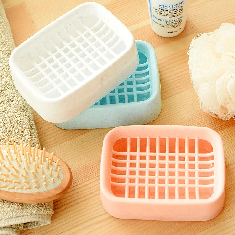 

Plastic Double Layer Case Bathroom Travel Toilets Drain Clean Soapbox With Cover Creative Storage Soap Box