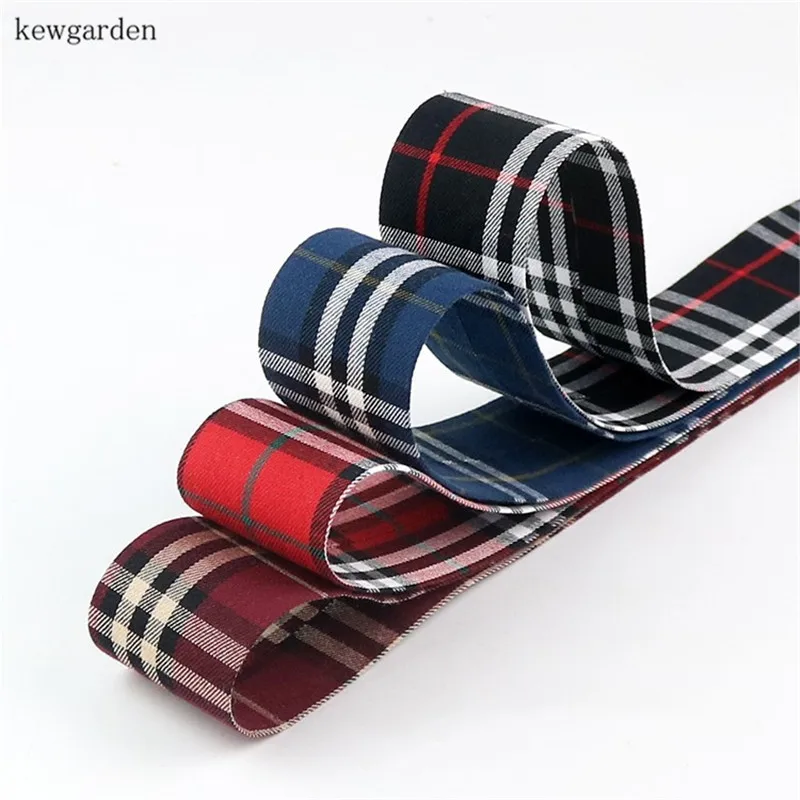 Kewgarden 40 мм плед хлопок слоев ткани ленты DIY бантом атласные ручной работы Riband 5
