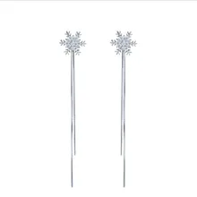925 Серебряные Иглы Серьги-кисточки женские летние темперамент личности диких кристаллов из болгарийской снежинки длинные серьги