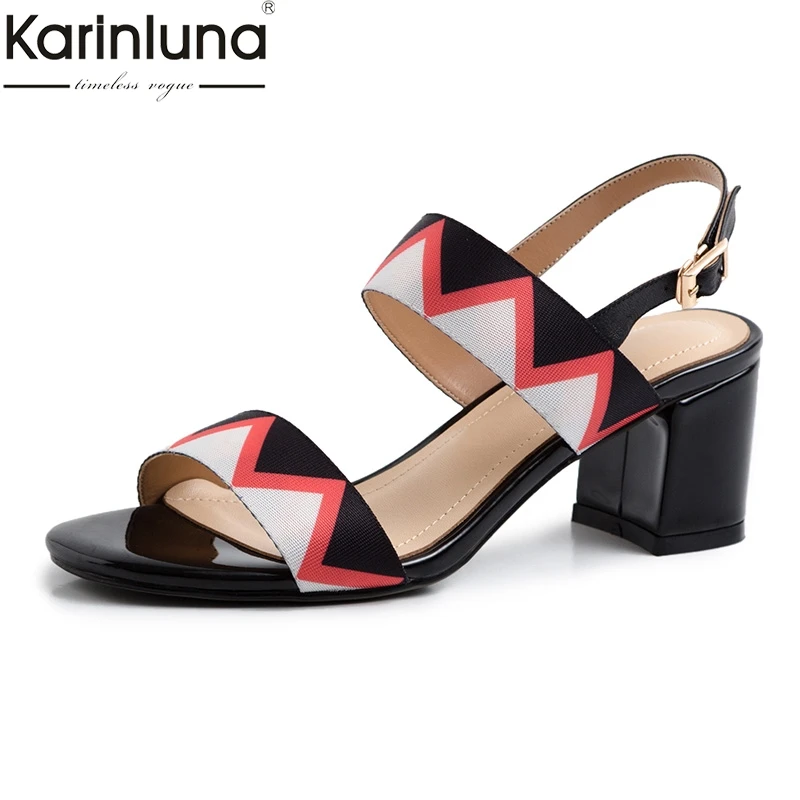 

Karinluna Big Size 34-40 Mixed Colors Ladies High Heels Shoes Woman Casual Party Office Luxury Summer Sandals
