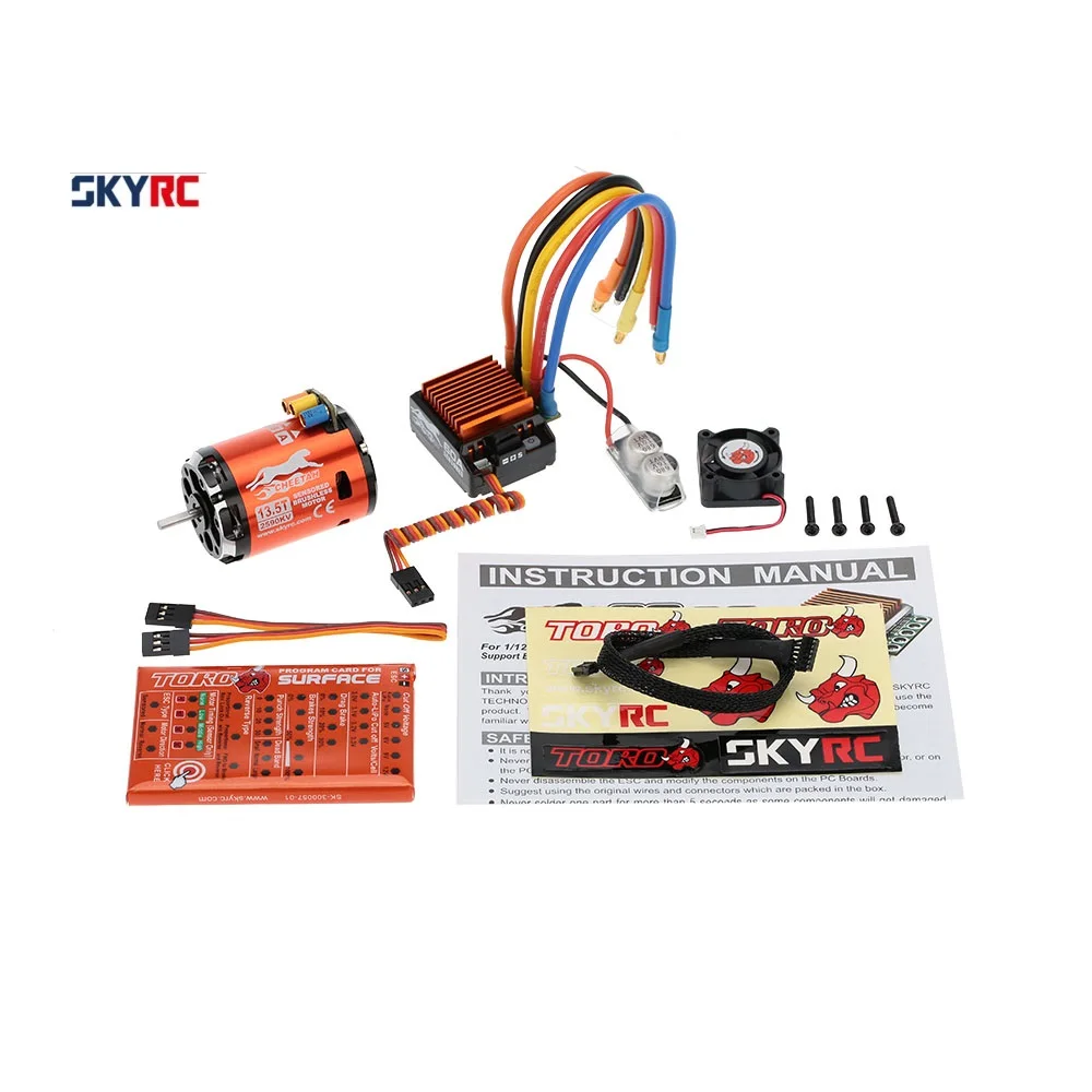 

SkyRC 13.5T 2590KV 2P Sensored Brushless Motor+CS60 60A Sensored Brushless ESC+LED Program Card Combo Set for 1/10 1/12 RC Car