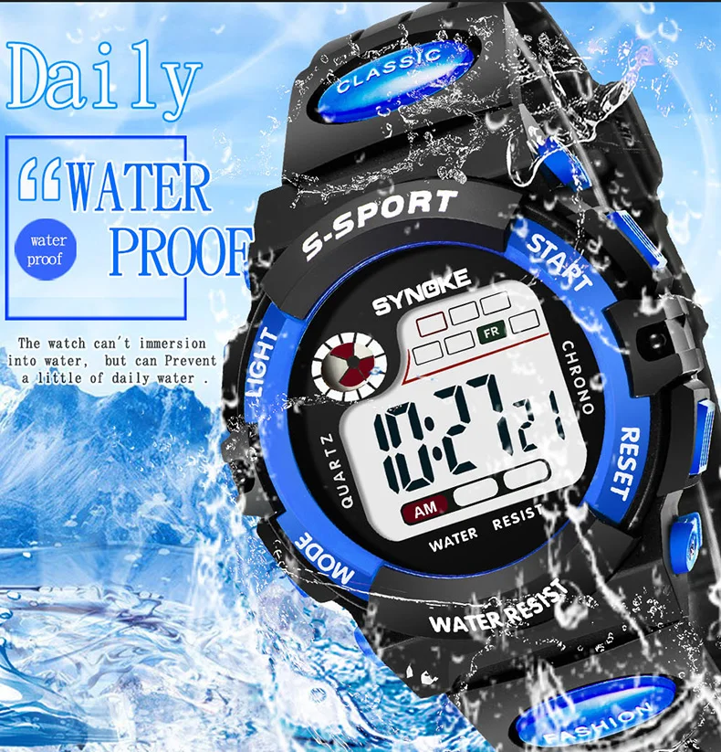 SYNOKE 2019 Новое поступление цифровые детские часы модные повседневные спортивные водонепроницаемые спортивные электронные часы для