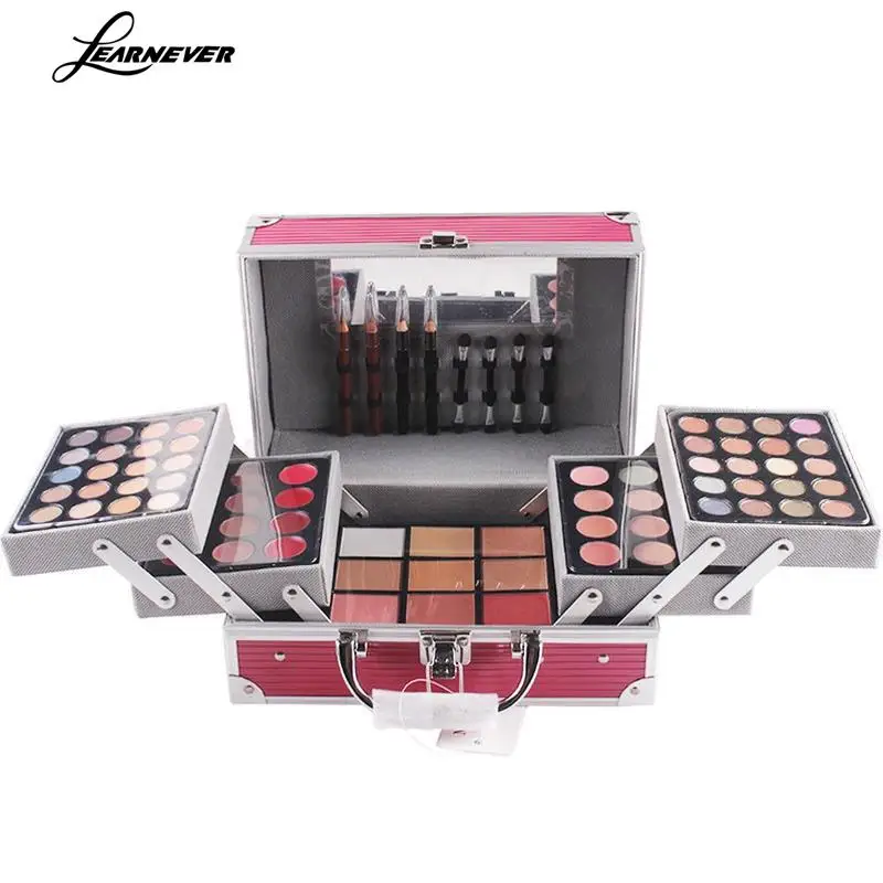 

4type Makeup Set Suit For Professional Kit Maquiagem Eyeshadow Powder Blush Concealer Lipstick Eyebrow Eyeliner Cheap Suit Case
