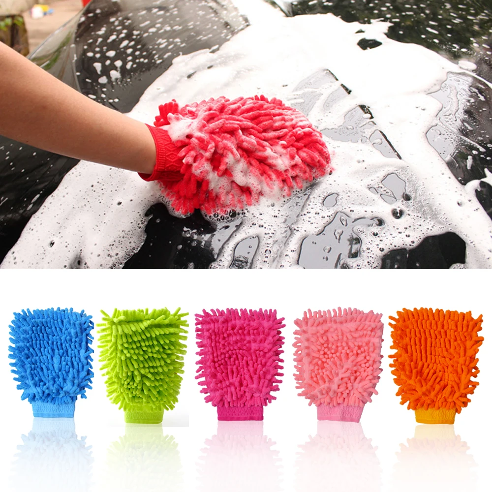 Microfiber Car Cleaning Clay Barcar Detailing Chenille Glove Mitt