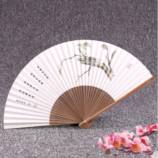 Летний Складной вентилятор с высококачественным бамбуковым деревом ароматизированный бумажный веер Свадебный Декоративный веер танцевальный складной Подарочный веер - Цвет: 5