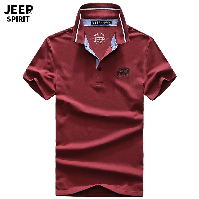 

JEEP SPIRIT Brand Men's Polo Summer Polo Shirt Men Cotton Solid Breathable Military Polos para hombre Casual Loose Polo hombre