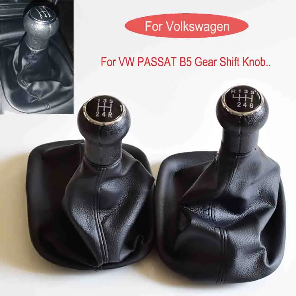 

Car Styling Gear Shift Knob Lever Shifter Gaitor Boots Leather Cover For Volkswagen VW Passat B5 B5.5 1996-2005 For 5/6 Speed