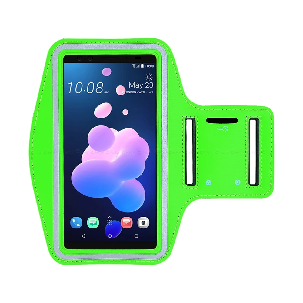 Зеленый Беговая велосипедная спортивная сумка для htc Desire 19 10 Pro U19e 12s 12 Plus Evo U12 U11 Eyes U Ultra Play Life Arm Band Case - Цвет: Зеленый