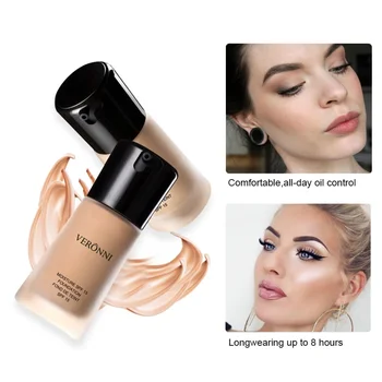 

30ml Cover Liquid Face Foundation Cream Concealer Waterproof Nude Base Lasting Oil Control Makeup