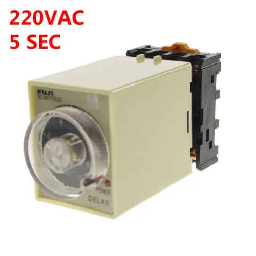 

220VAC Power off delay timer time relay 0-5 seconds with PF083A Socket Base