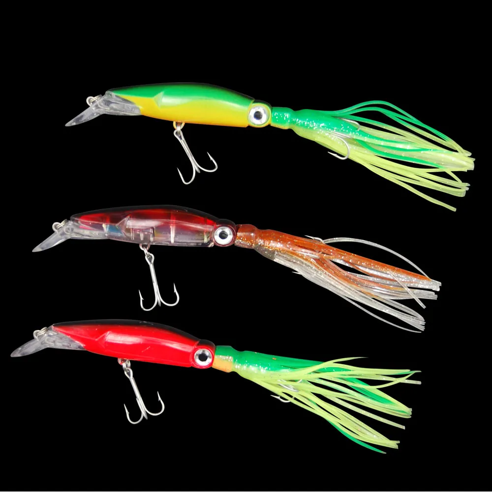 Artificial Squid Skirts Fishing Lure 3D Eyes Trolling Lures Octopus